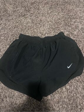 Nike Black Dri-FIT Athletic Shorts with White Logo